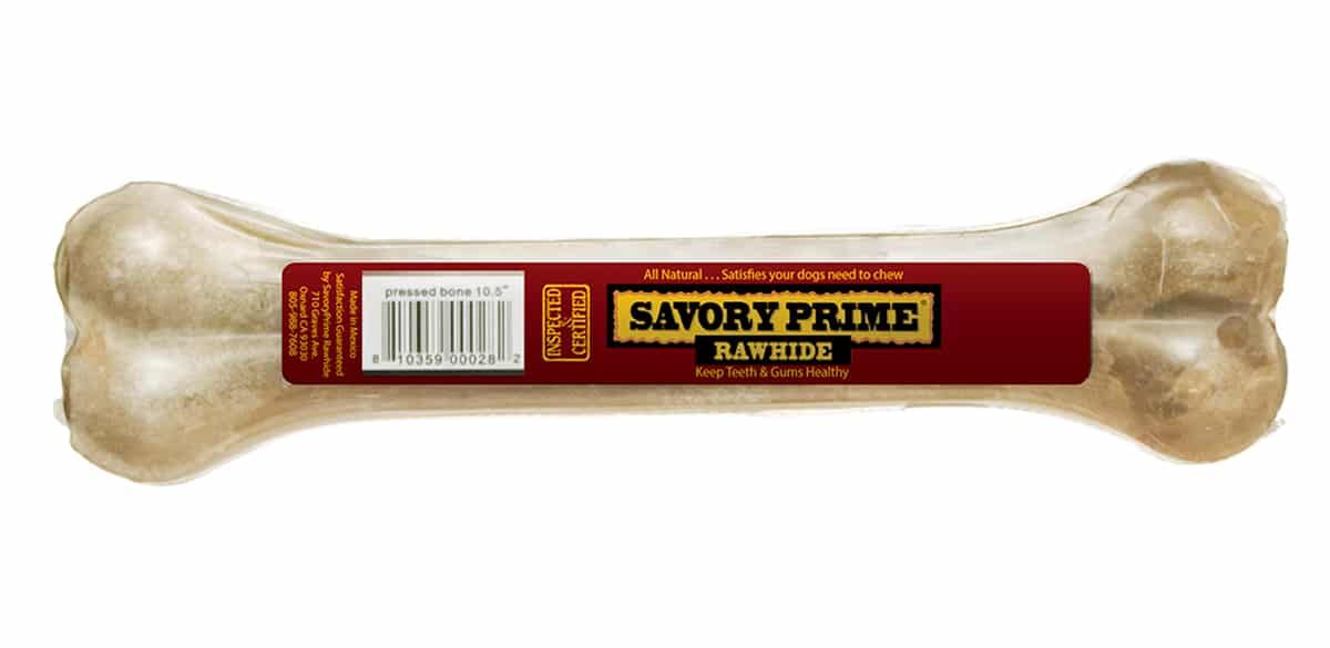 Savory Prime Pet Treats Pressed Natural Bone, 10.5-In