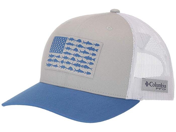 Columbia Men's PFG Fish Flag Mesh Snapback Hat in Cool Grey