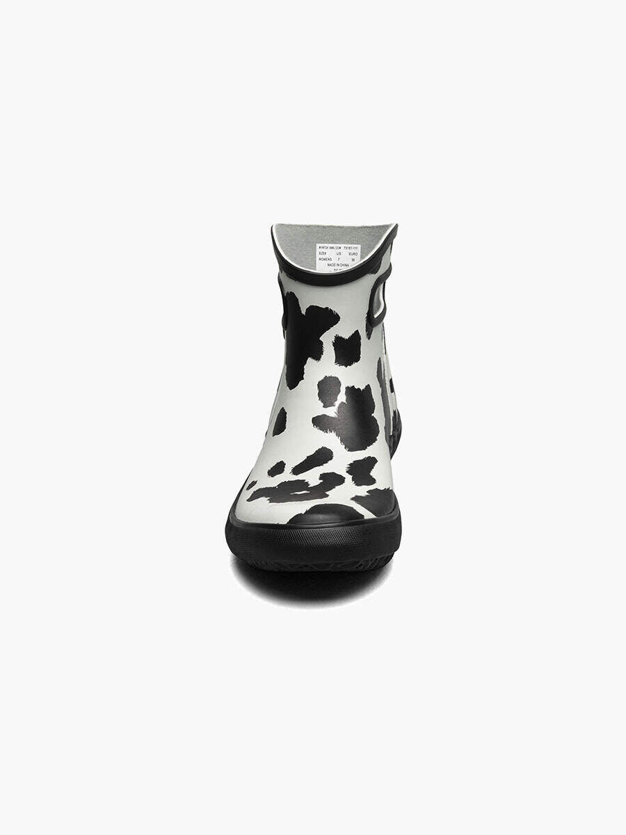 Bogs Women's Patch Ankle Cow Garden Boots in Black/White
