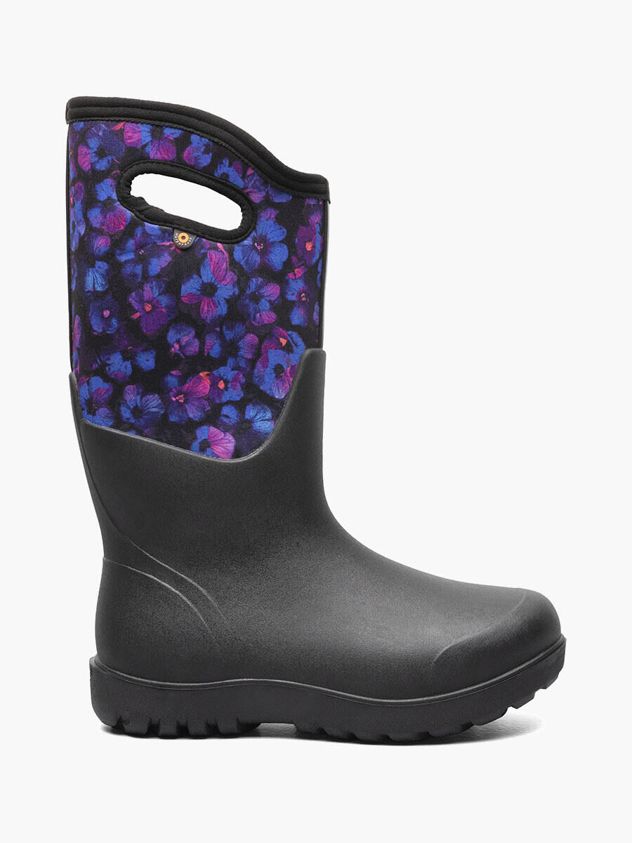 Bogs Women's Neo-Classic Petals Farm Boots in Black/Purple