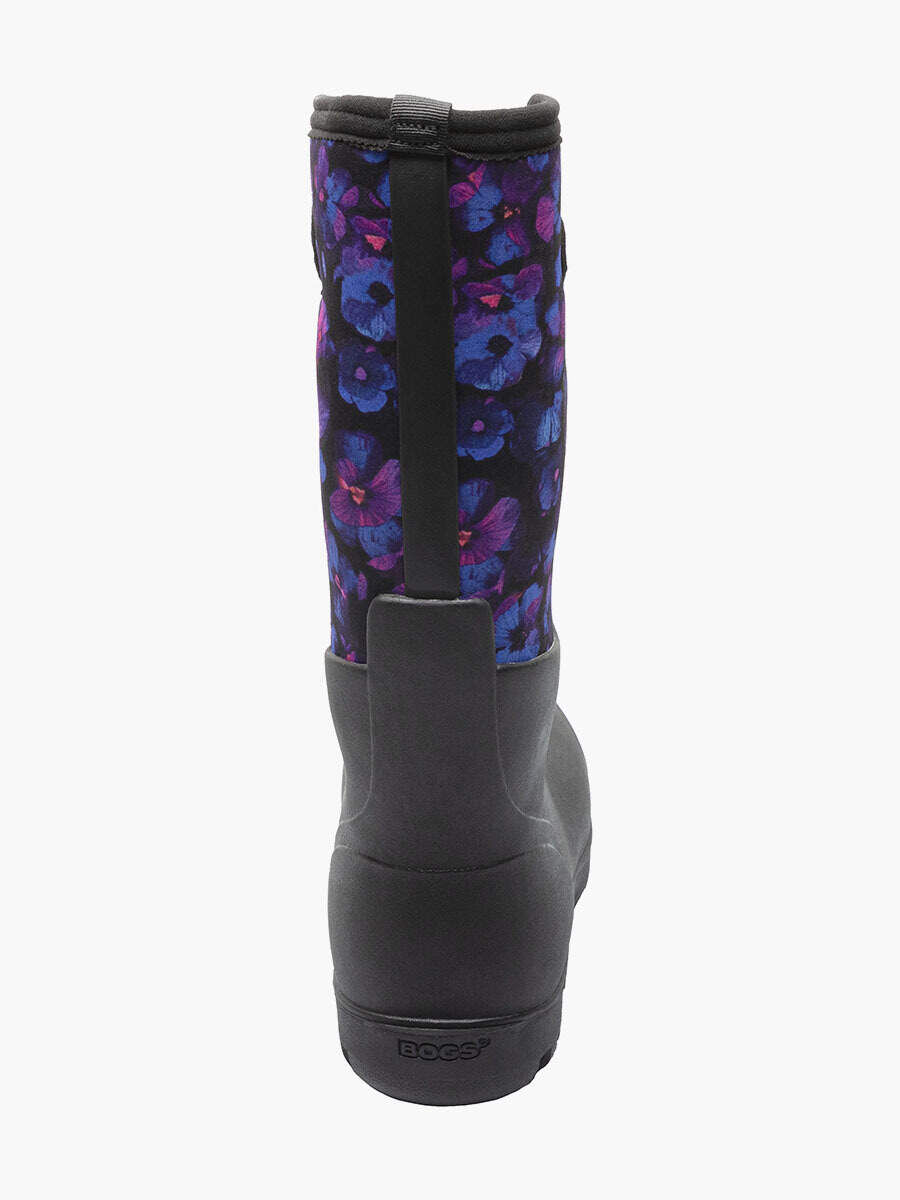 Bogs Women's Neo-Classic Petals Farm Boots in Black/Purple