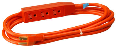 Master Electrician 3-Outlet Orange Extension Cord, 3-Ft