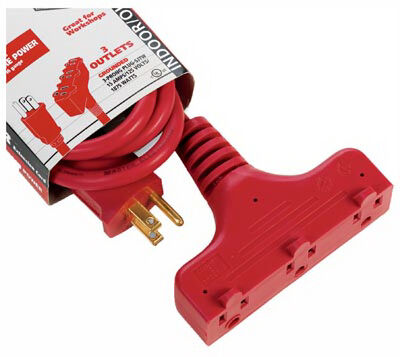 Master Electrician 14/3 Red 3-Outlet Extension Cord, 6-Ft