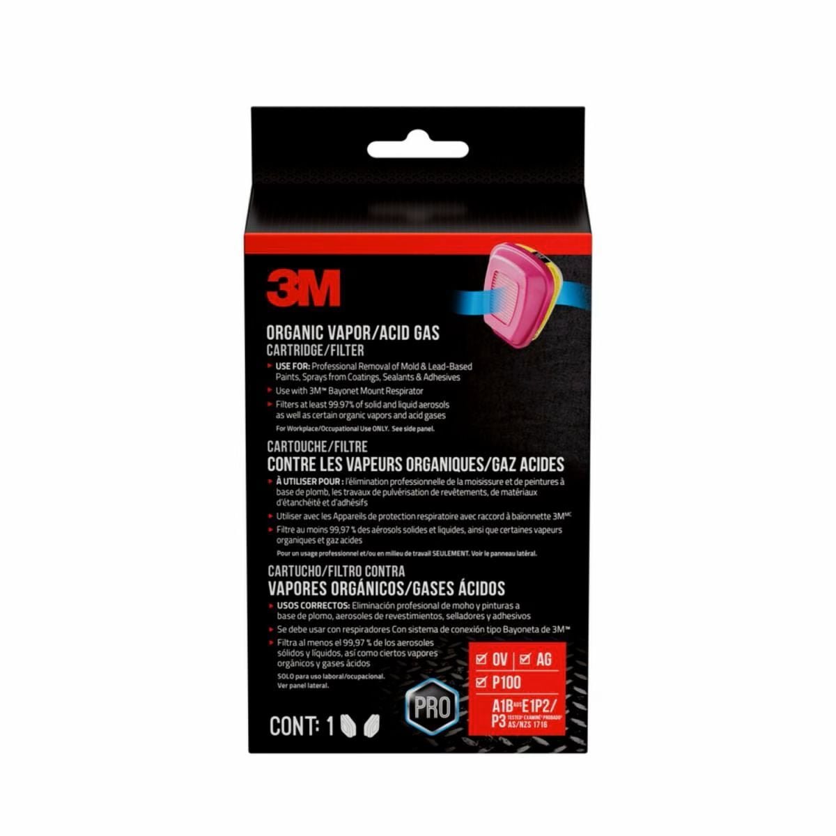 3M Organic Vapor/Acid Gas Cartridge/P100 Filter