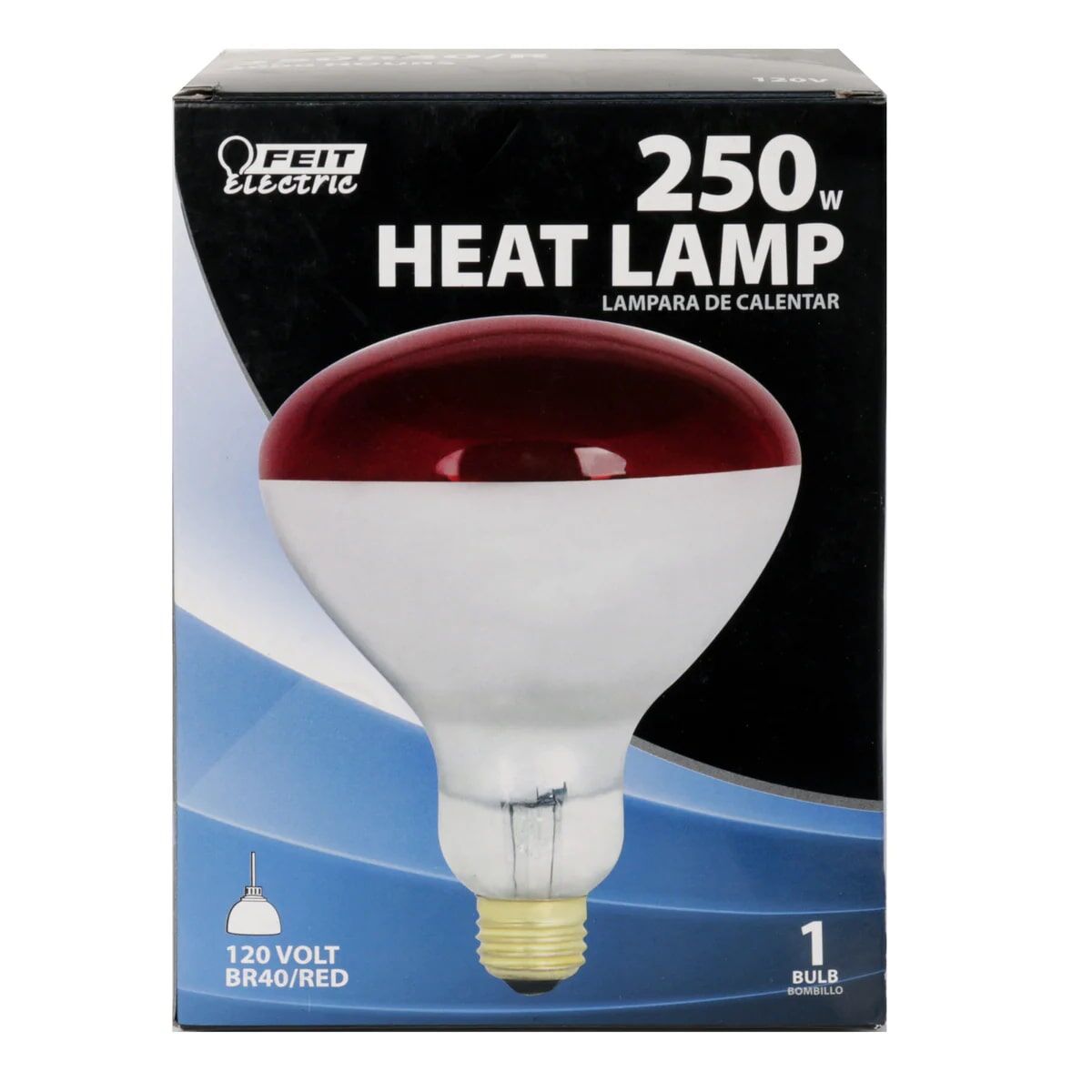 Feit Electric Red BR40 Dimmable Incandescent Heat Lamp Reflector, 250-W