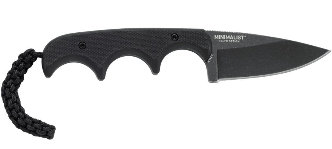 CRKT Minimalist Drop Point Black Fixed Blade Knife