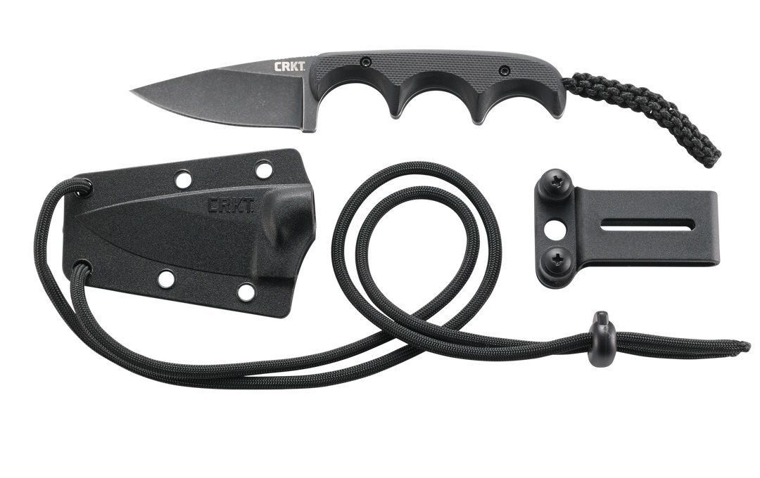 CRKT Minimalist Drop Point Black Fixed Blade Knife