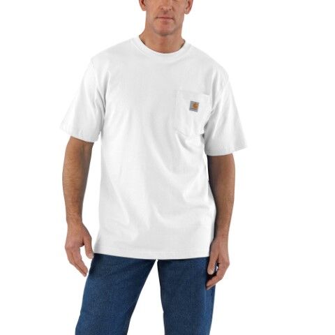 Carhartt Men's Loose Fit Heavyweight Short Sleeve Pocket T-Shirt in White