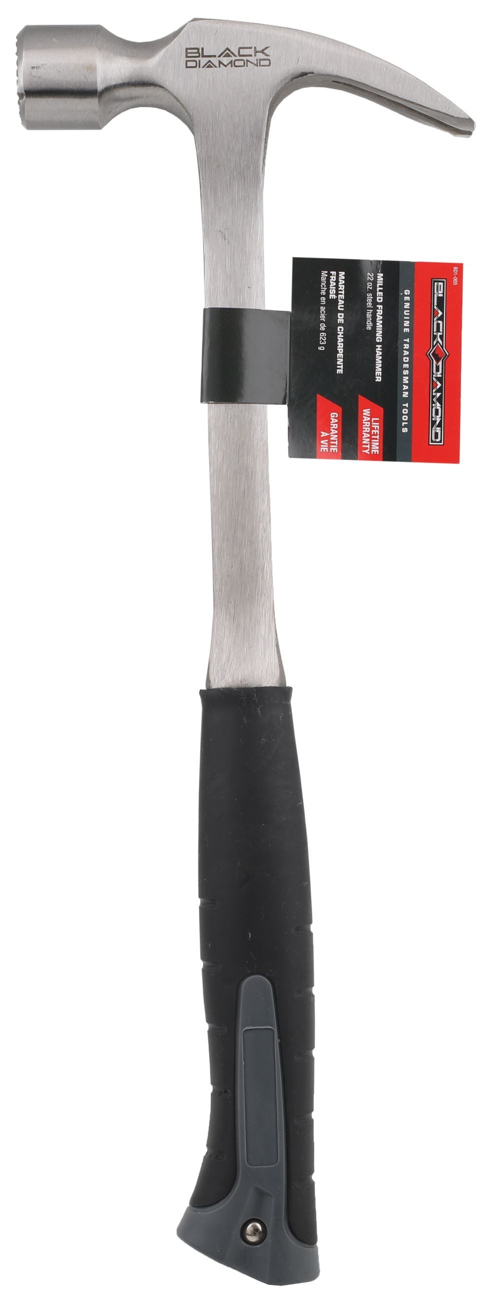 Black Diamond Milled Framing Hammer with Steel Handle, 22-Oz