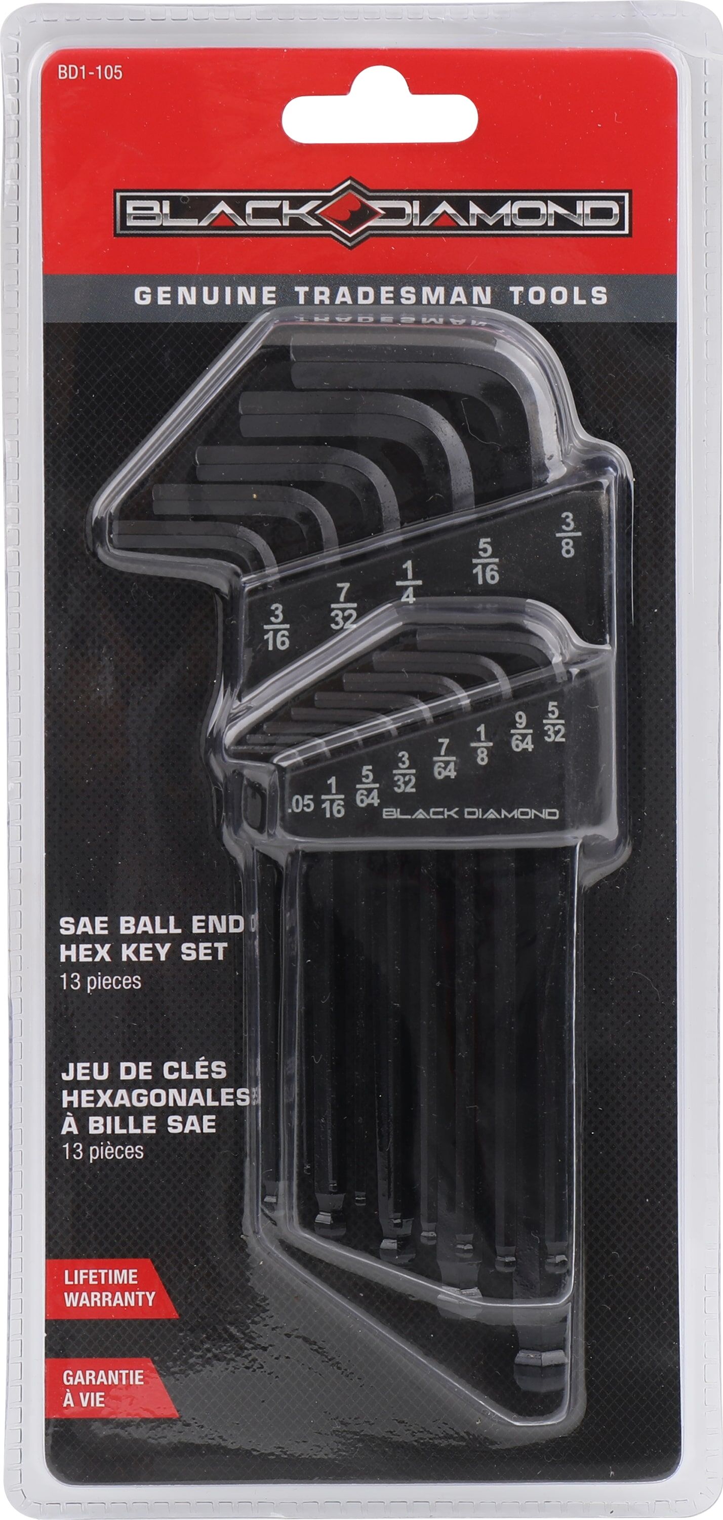 Black Diamond SAE Ball End Hex Key Set, 13-Pc
