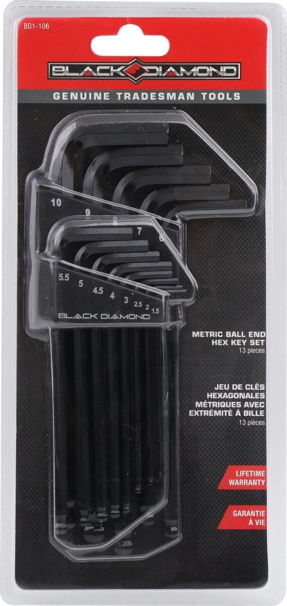 Black Diamond Metric Ball End Hex Key Set, 13-Pc