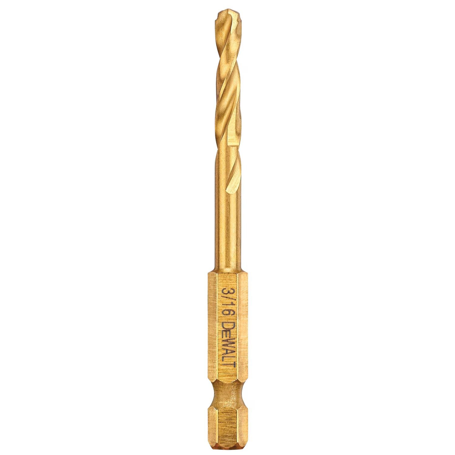 DEWALT Impact Ready Titanium Nitride Coated Drill Bit, 3/16-In