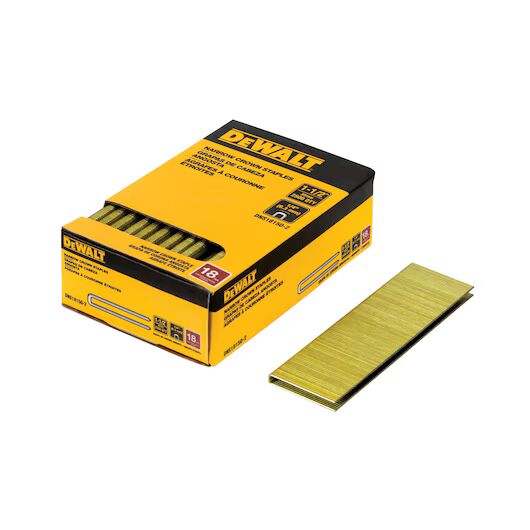 DEWALT 18 Gauge Narrow Crown Finish Staples, 5/8-In, 2500-Pk