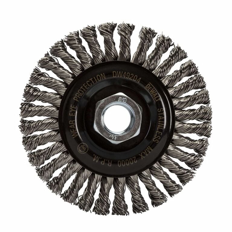 DEWALT High Performance .020 Stainless Stringer Wire Wheel, 4-In x 5/8-In - 11
