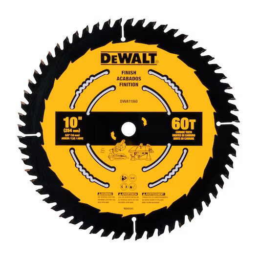 DEWALT Finish Circular Saw Blade, 60-T, 10-In