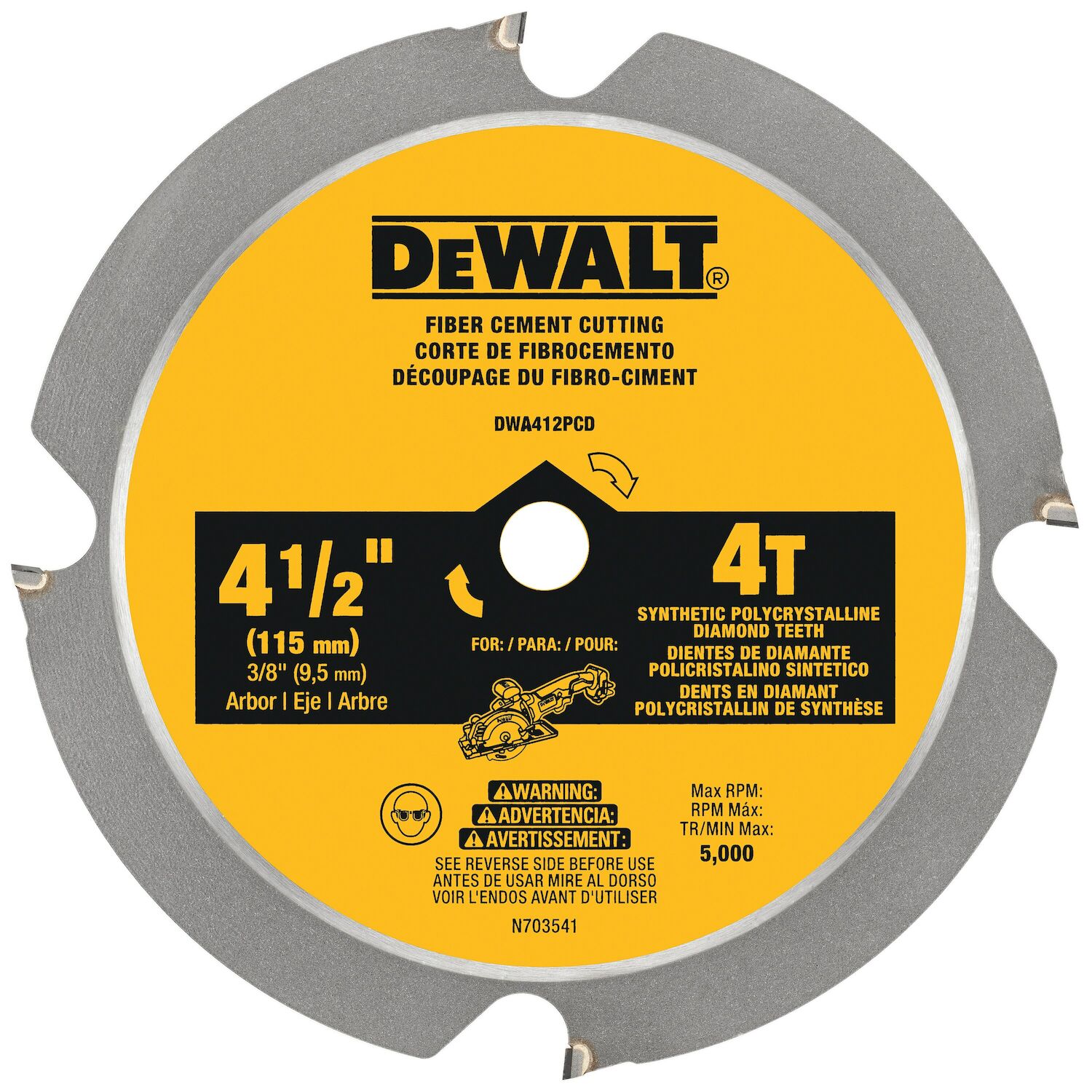 DeWALT 4-1/2 In. 24T Fiber Cement Cutting Circular Saw Blade