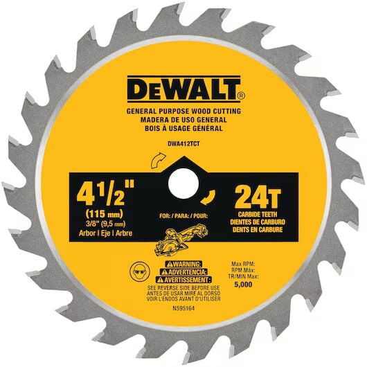 DEWALT Circular Saw Blade, 24T, 4 1/2-In