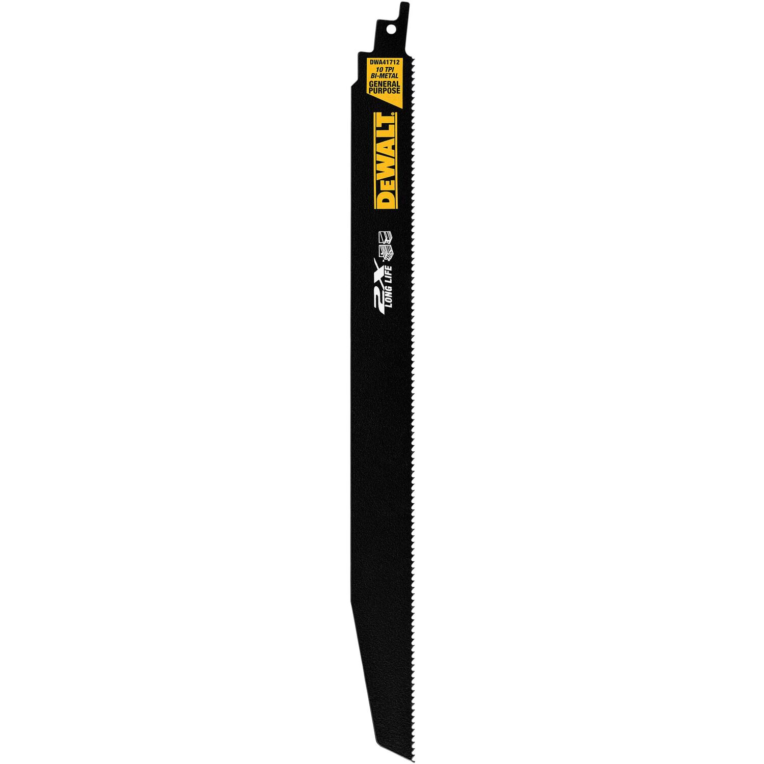 DEWALT 2X Long Life Wood & Metal Cutting Reciprocating Saw Blade, 10 TPI, 12-In, 5-Pk