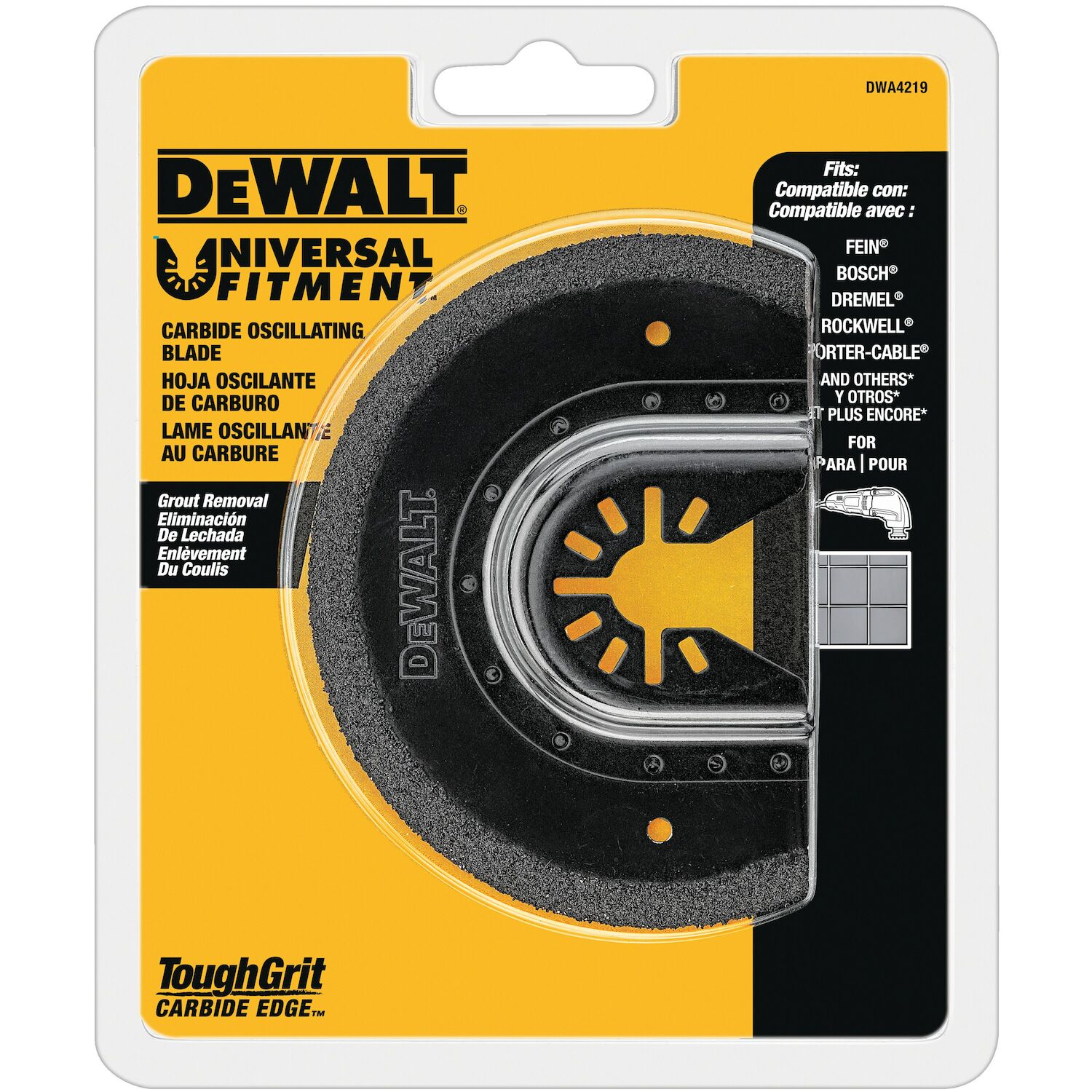 DEWALT Oscillating Grout Removal Semicircle Carbide Blade
