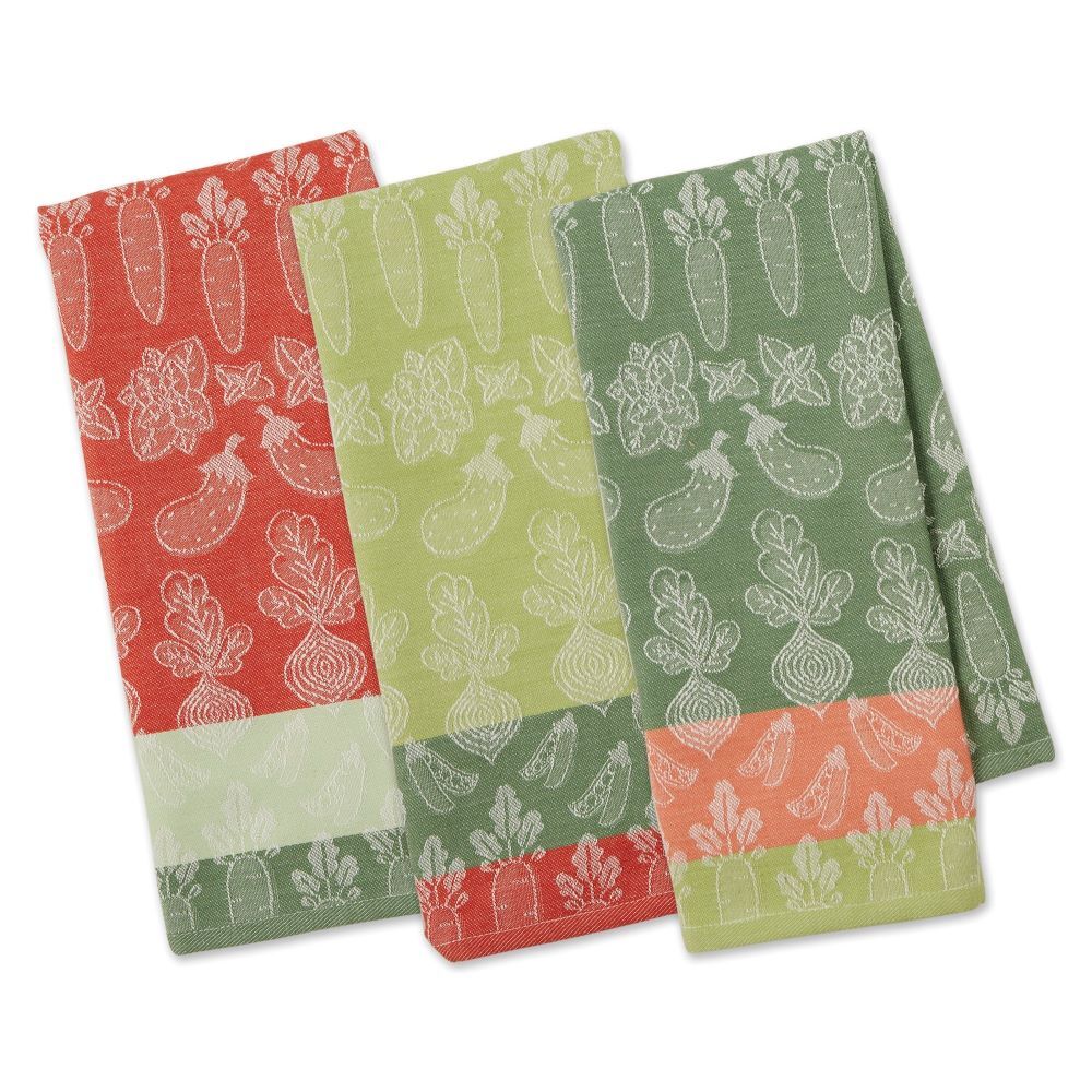 DII Design Farm Fresh Veggies Jacquard Dishtowels Assortment