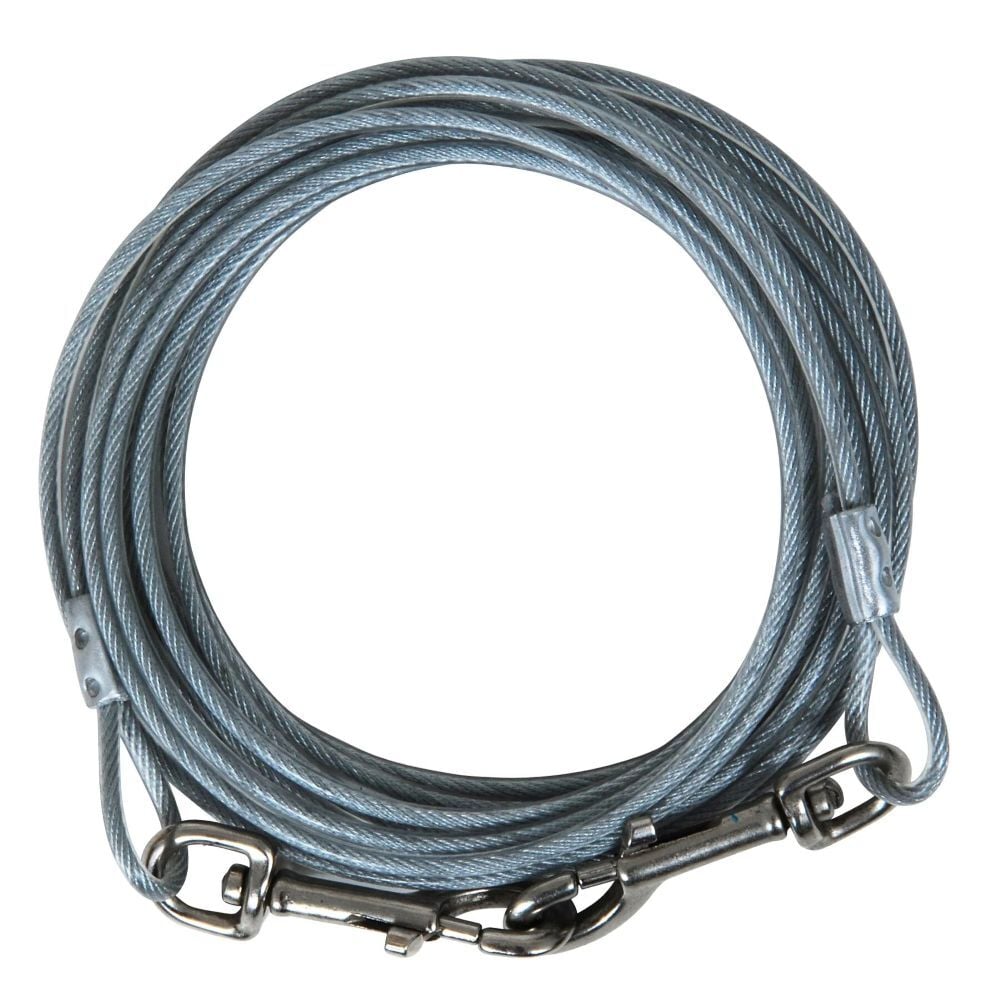 Petmate Aspen Pet Heavy Duty Silver Tie-Out Cable Small, 10-Ft