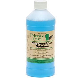 Priority Care Chlorhexidine Solution 2%, 16-Oz