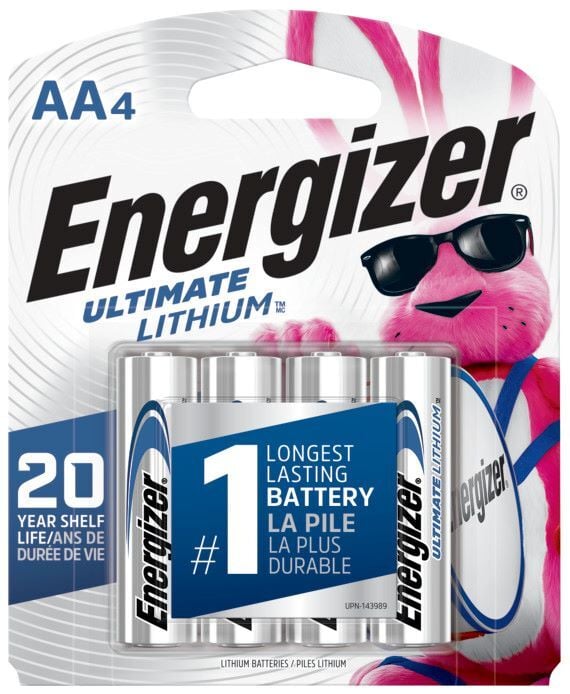 Energizer Ultimate Lithium AA Batteries, 4-Pk