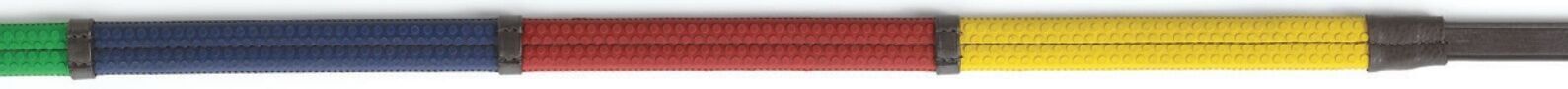 Camelot Saddlery Rainbow Rubber Grip Reins With Leather Stops, 5/8-In x 48-In
