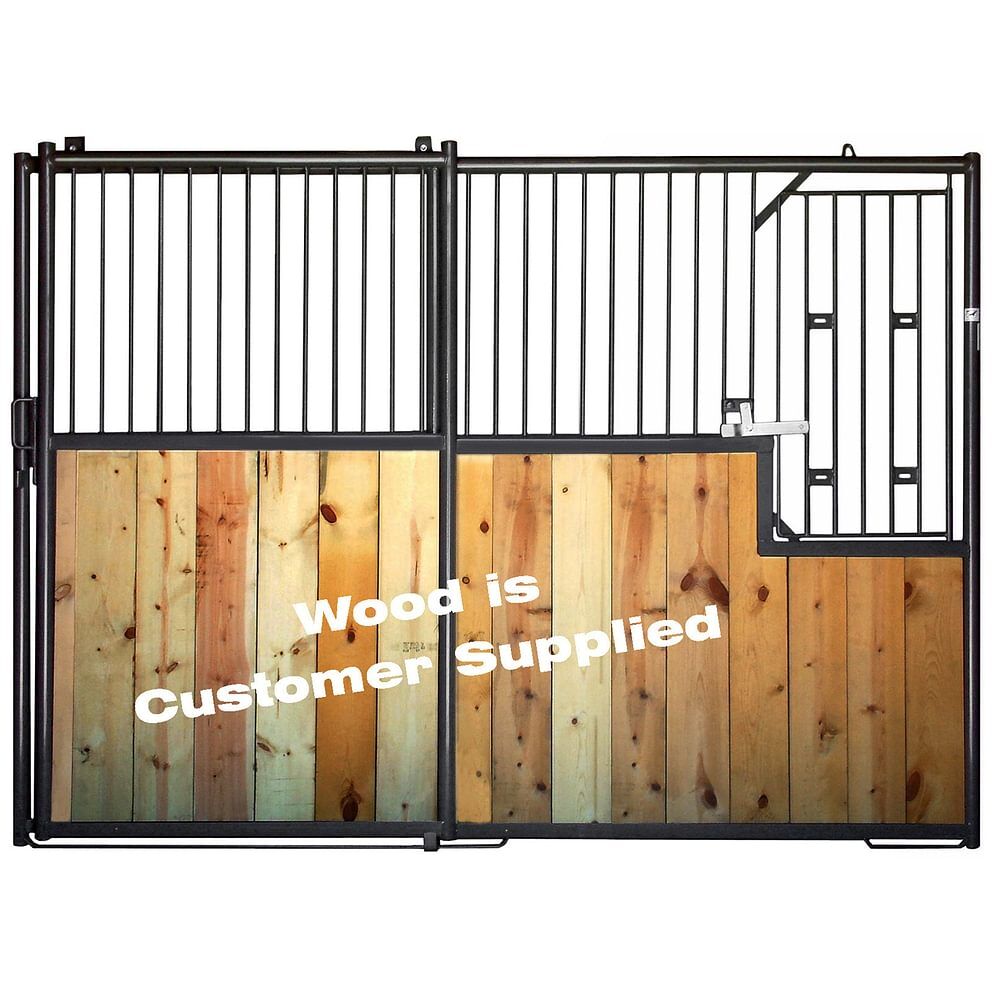 Behlen Country Gray Modular Horse Stall Front Panel With Door & Bars, 12-Ft x 84-In
