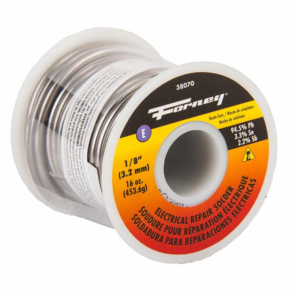 Solder, Electrical Repair, Rosin Core, 1/8", 16 Oz.