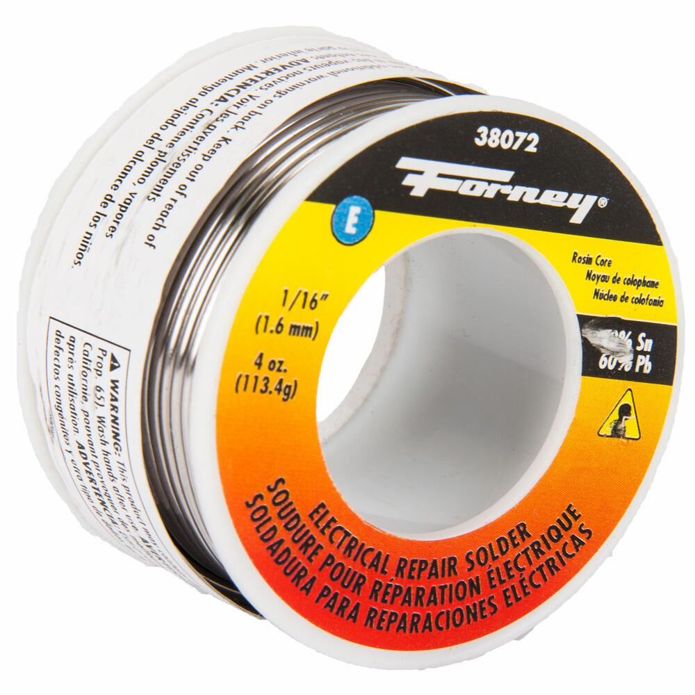 Solder, Electrical Repair, Rosin Core, 1/16", 4 Oz.