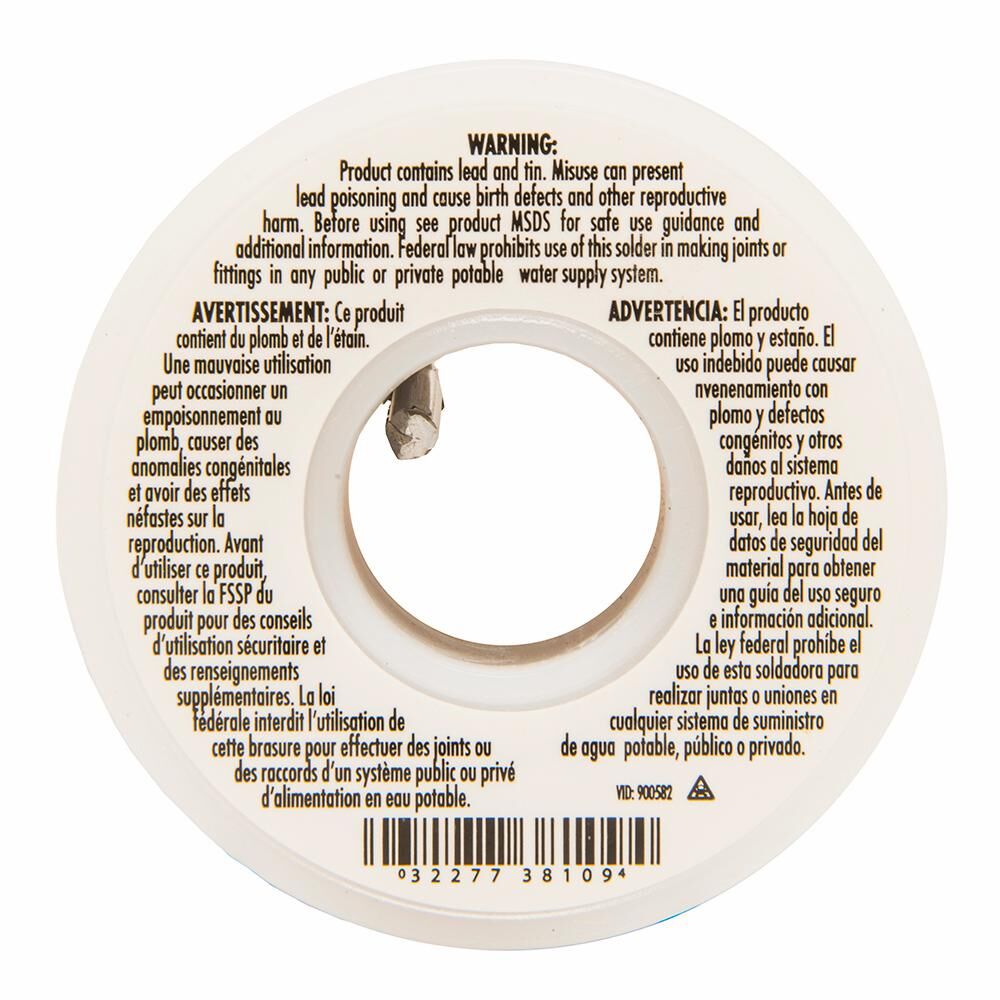 Solder, General Purpose Repair, Solid Core, 1/8", 4 Oz.