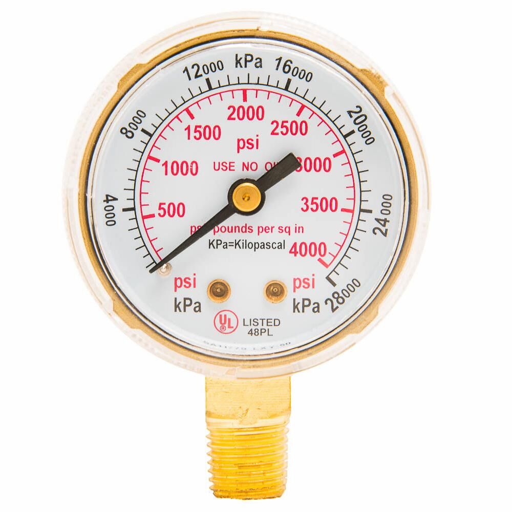 Regulator Gauge, 2", 0-4000 Psi