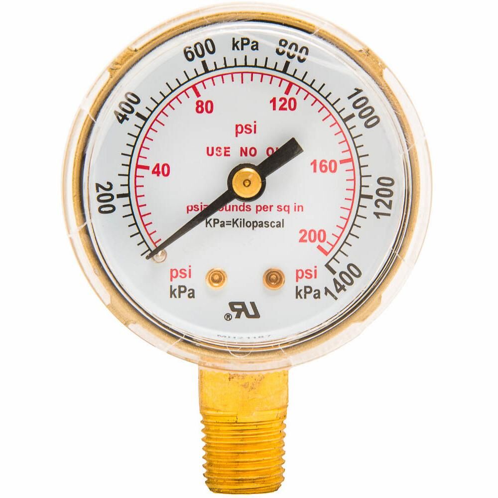 Forney 0-200 PSI Regulator Gauge, 2-In