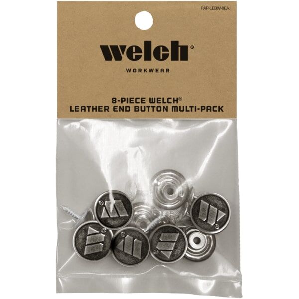Welch Workwear Welch Leather End Button, 8-Pk