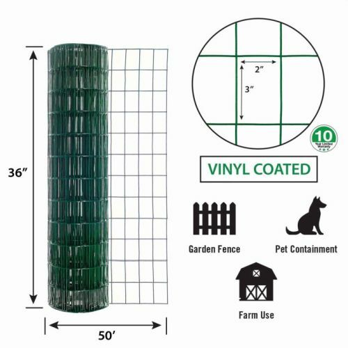 36" x 50' 3" x 2" 16 ga Green Vinyl