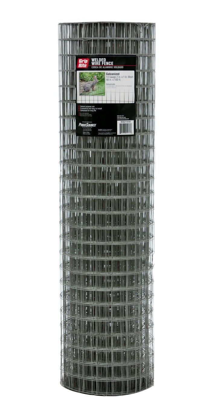 Grip Rite 14 Gauge 1-In X 2-In Galvanized Welded Wire Fence, 36-In X 25-Ft