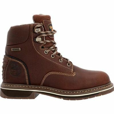 Women's AMP LT Edge Alloy Toe Waterproof Work Boot in Brown