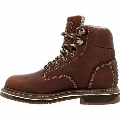 Women's AMP LT Edge Alloy Toe Waterproof Work Boot in Brown
