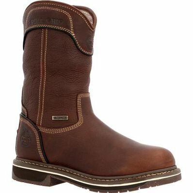 Women's AMP LT Edge Waterproof Pull on Work Boot in Brown