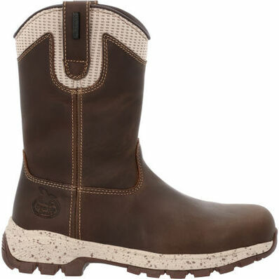 Women's Eagle Trail Pull-On Work Boot in Brown