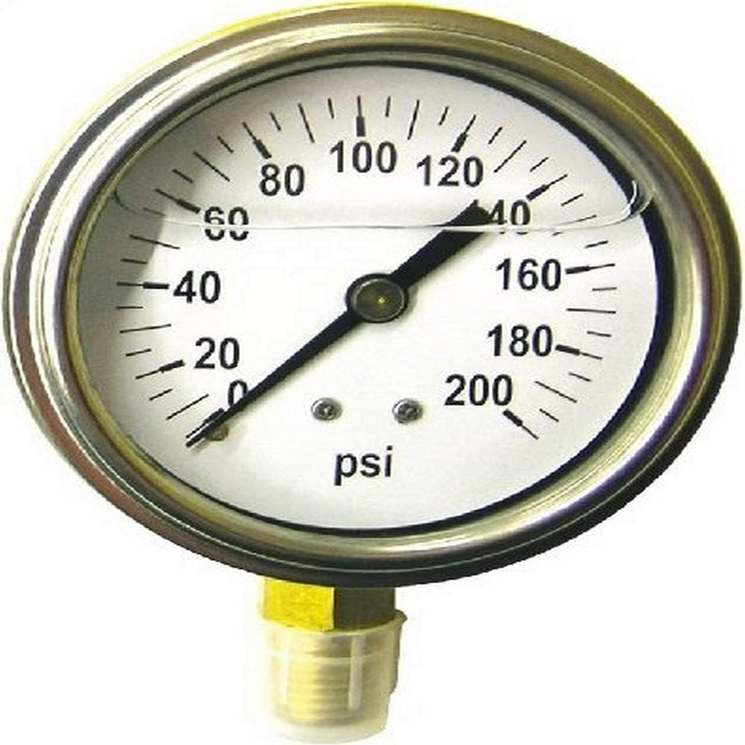 Green Leaf Liquid Filled Pressure Gauge, 2 1/2-In, 200-PSI