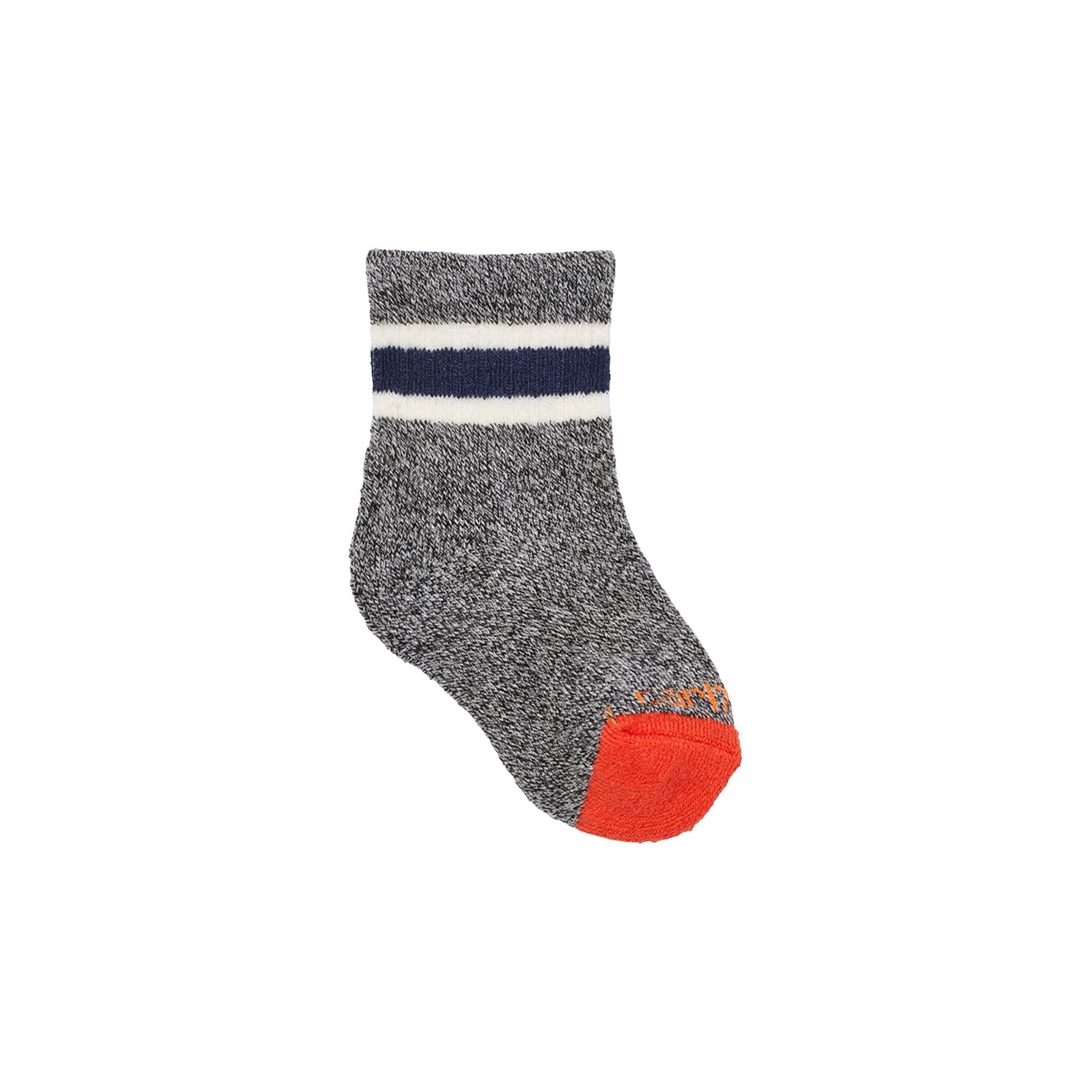 Carhartt Kids' Midweight Camp Crew Sock 6-Pk in Navy/Black Heather