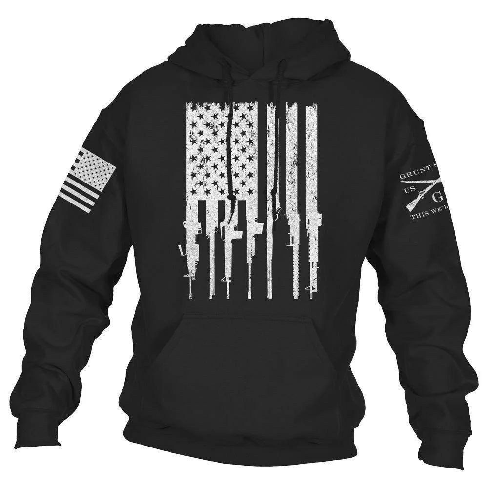 Grunt Style Men's Rifle Flag Hoodie 2.0
