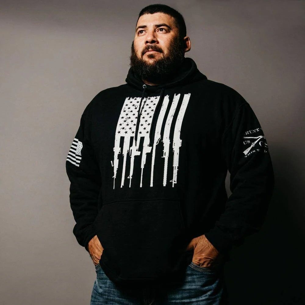 Grunt Style Men's Rifle Flag Hoodie 2.0