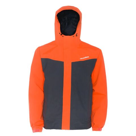 Grundens Men's Full Share Jacket in Orange/Grey