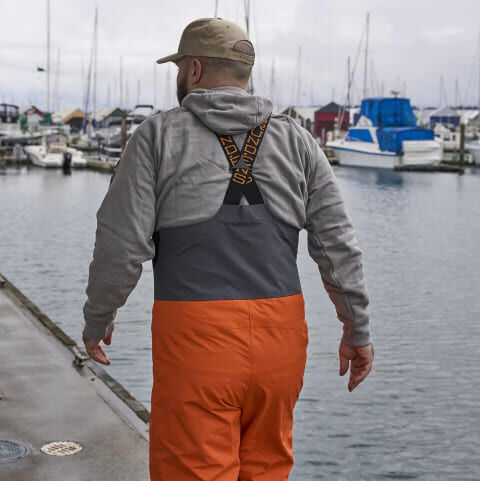 Grundens Men's Full Share Bib in Orange