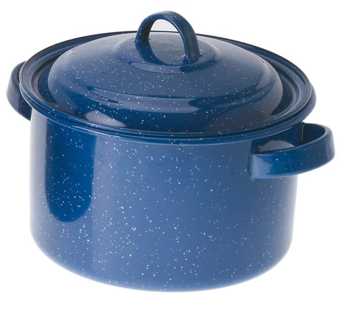 GSI Outdoors Blue Speckled Enamelware Stock Pot, 4-Qt