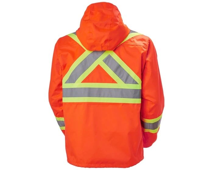 Helly Hanson Workwear Men's Alta Hi-Vis Waterproof Shell Jacket CSA in Orange