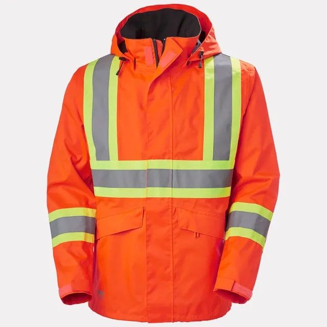 Helly Hansen Men's Alta Hi Vis Waterproof Shell Jacket CSA in Orange